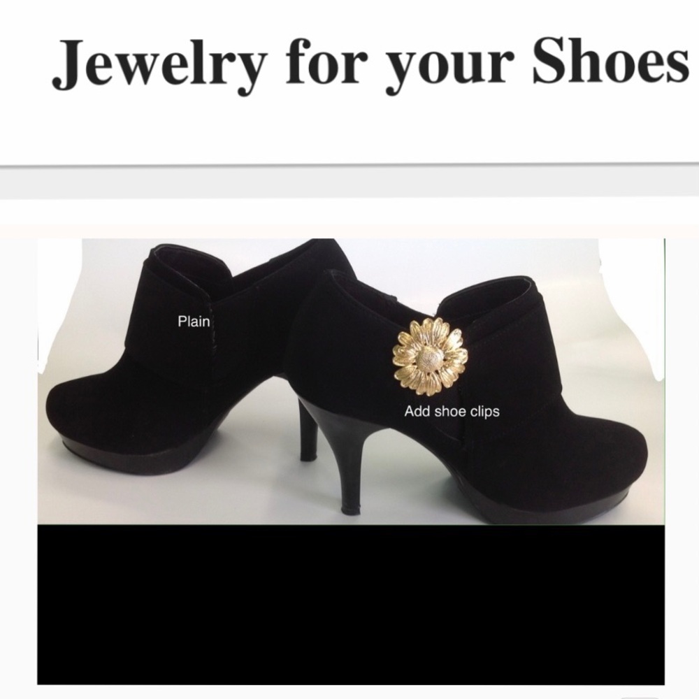 Gold SunFlower Shoe Jewelry Clips GOF10